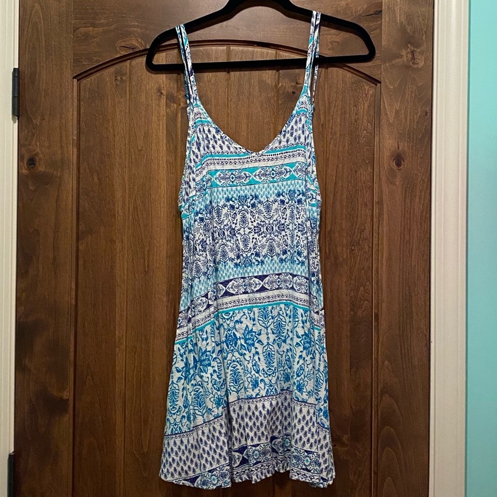Blue bohemian tank top dress/tunic